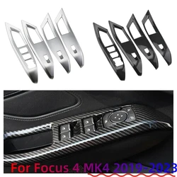 Car Window Lift Panel Sticker Cover Trim Fit for Ford Focus 4 MK4 2019-2023 ABS Matte Sliver 4PCS/set Parts