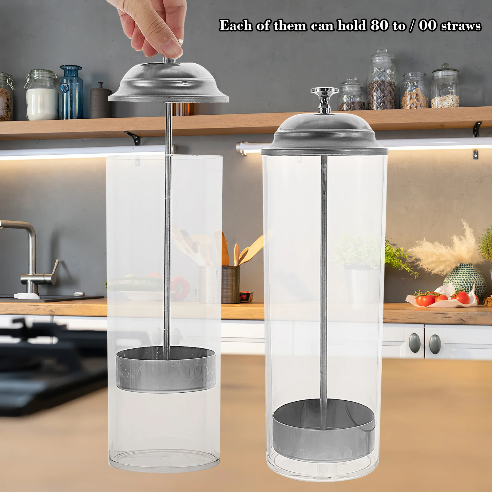 

Premium Straw Dispenser Holder for Kitchen Countertop Multi-Use Utensil Storage Bucket for Chopsticks Spoons Makeup Brushes and