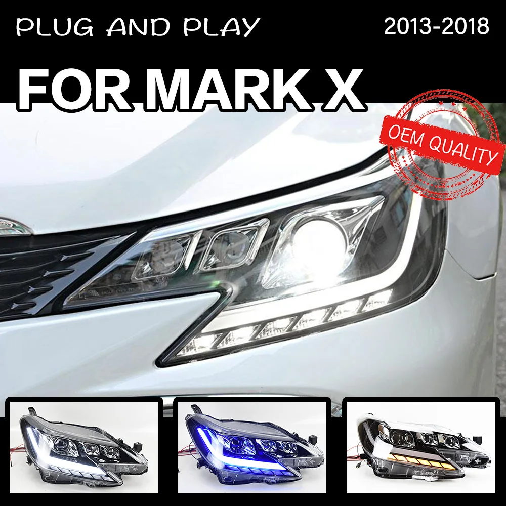 Headlight For Reiz Mark X 2013-2020 Car автомобильные товары LED DRL Hella 5 Xenon Len Hid H7 Reiz Mark X Car Accessories