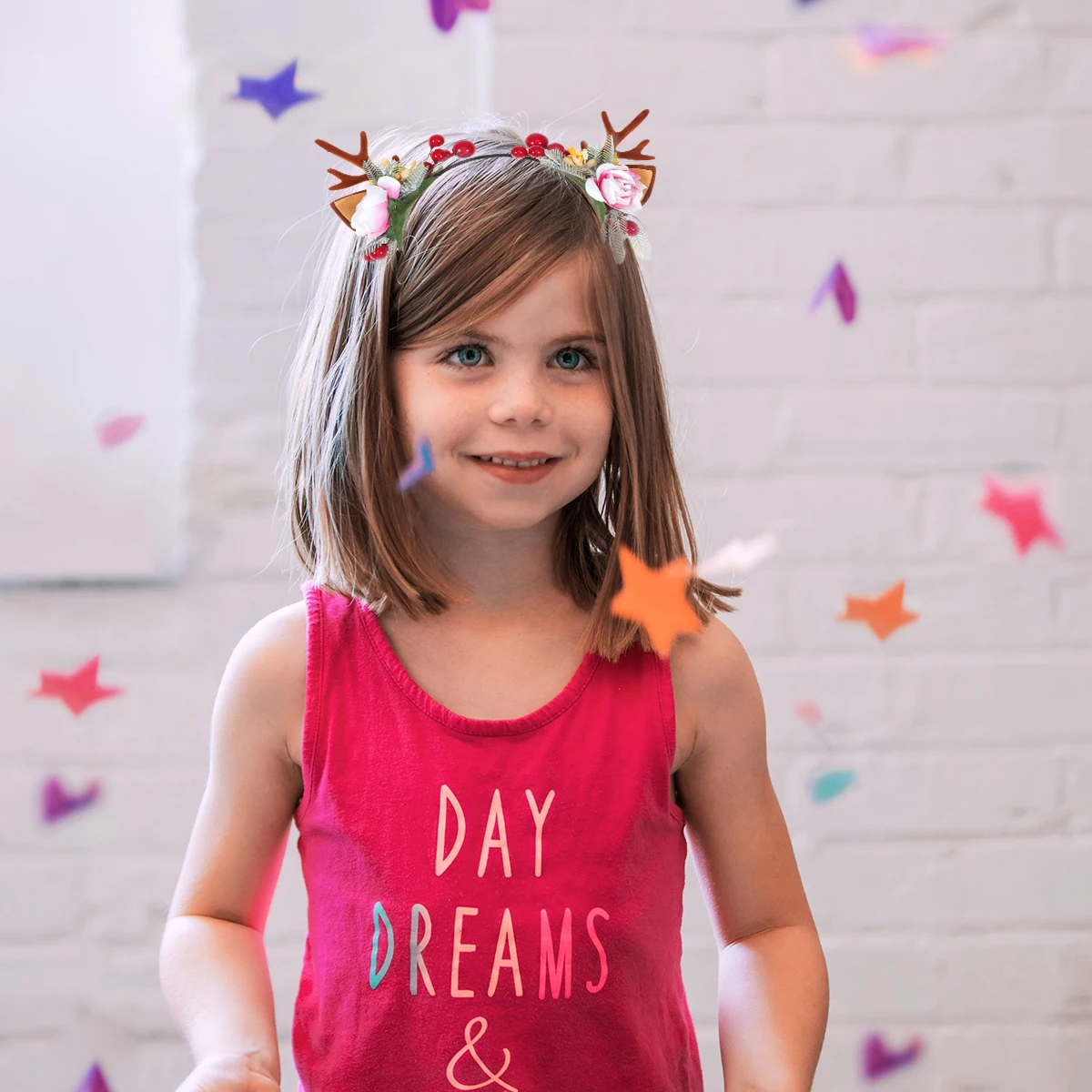 

Christmas Hair Hoop Antler Headb Girls Children Lightweight Safe Theme Floral Headdress Accessories Holiday Gift