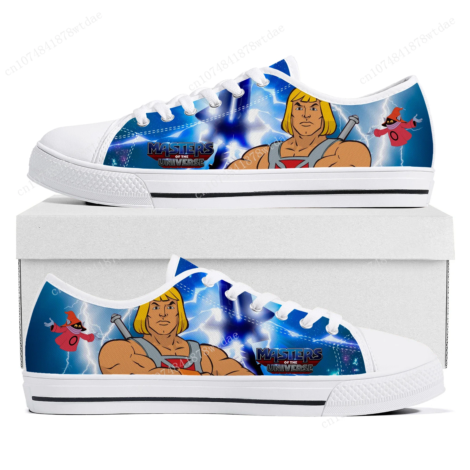 Cartoon He-Man Masters Of The Universe Low Top Sneakers Womens Men Teenager High Quality Canvas Sneaker Couple Custom Made Shoes