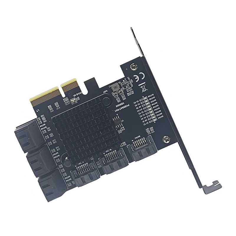 Kartu Ekspansi PCIE ke SATA III PCI Express 3.0 X4 ke SATA3.0 Adaptor Pengontrol 6Gbps Riser Multiplier Chip RTL9101 untuk Desktop