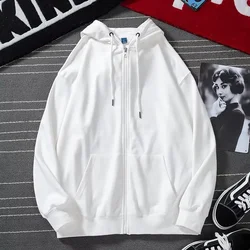 New Casual Women's Men's Sweatshirts Oversized Hooded Zipper Coats Spring Autumn Jackets Solid Leisure Hoodies Sweatshirt Y2k