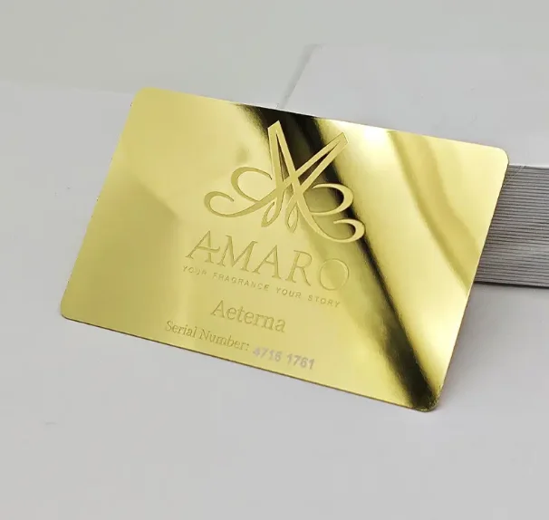 Customized stainless steel card 0.3mm 0.5mm thick silver metal card laser engraved business metal business card