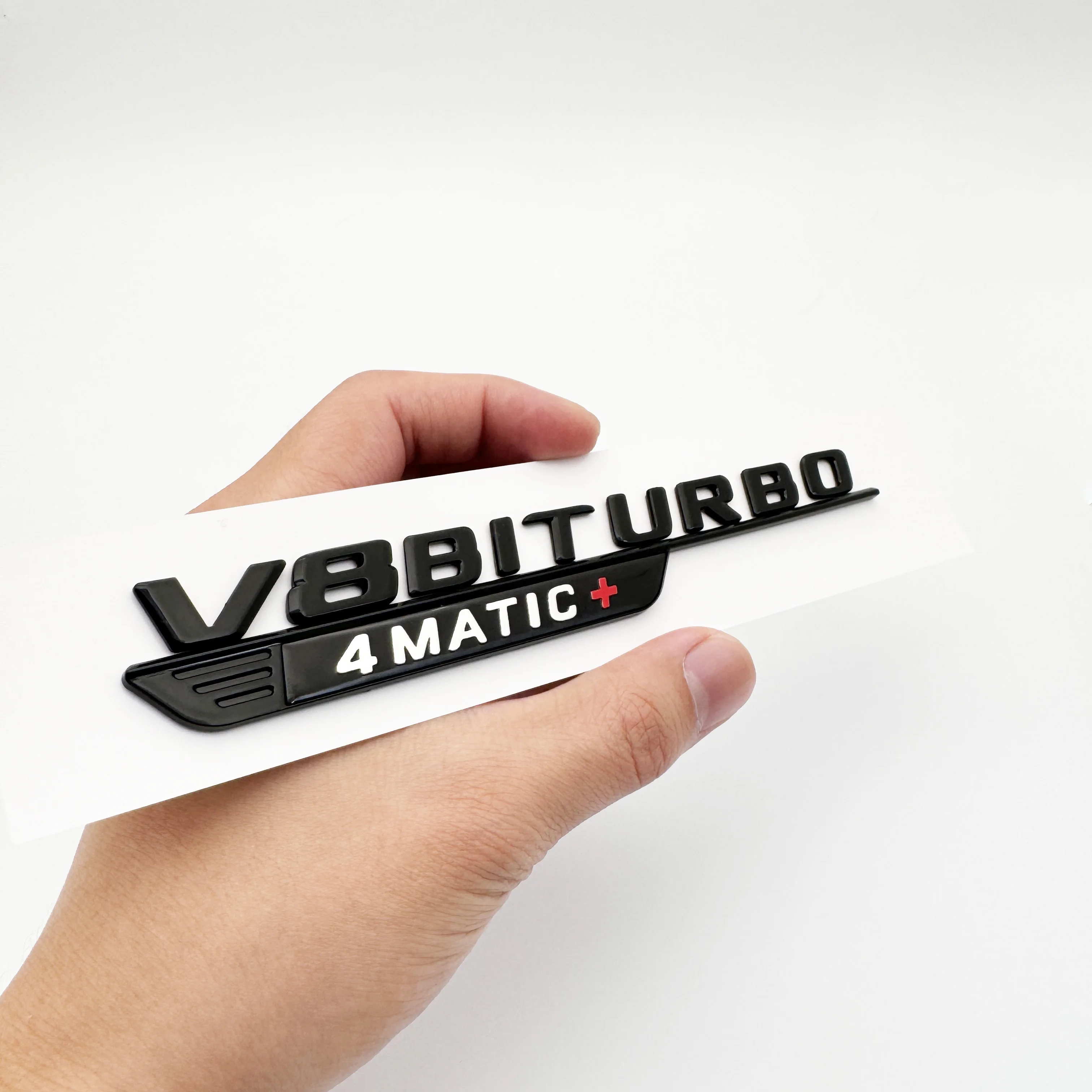 2024 New Letters Numbe V8 BITURBO 4MATIC+ Emblem Car Fender Trim Badge Sticker For Mercedes Benz C63S E63S GLC SL55 Accessories