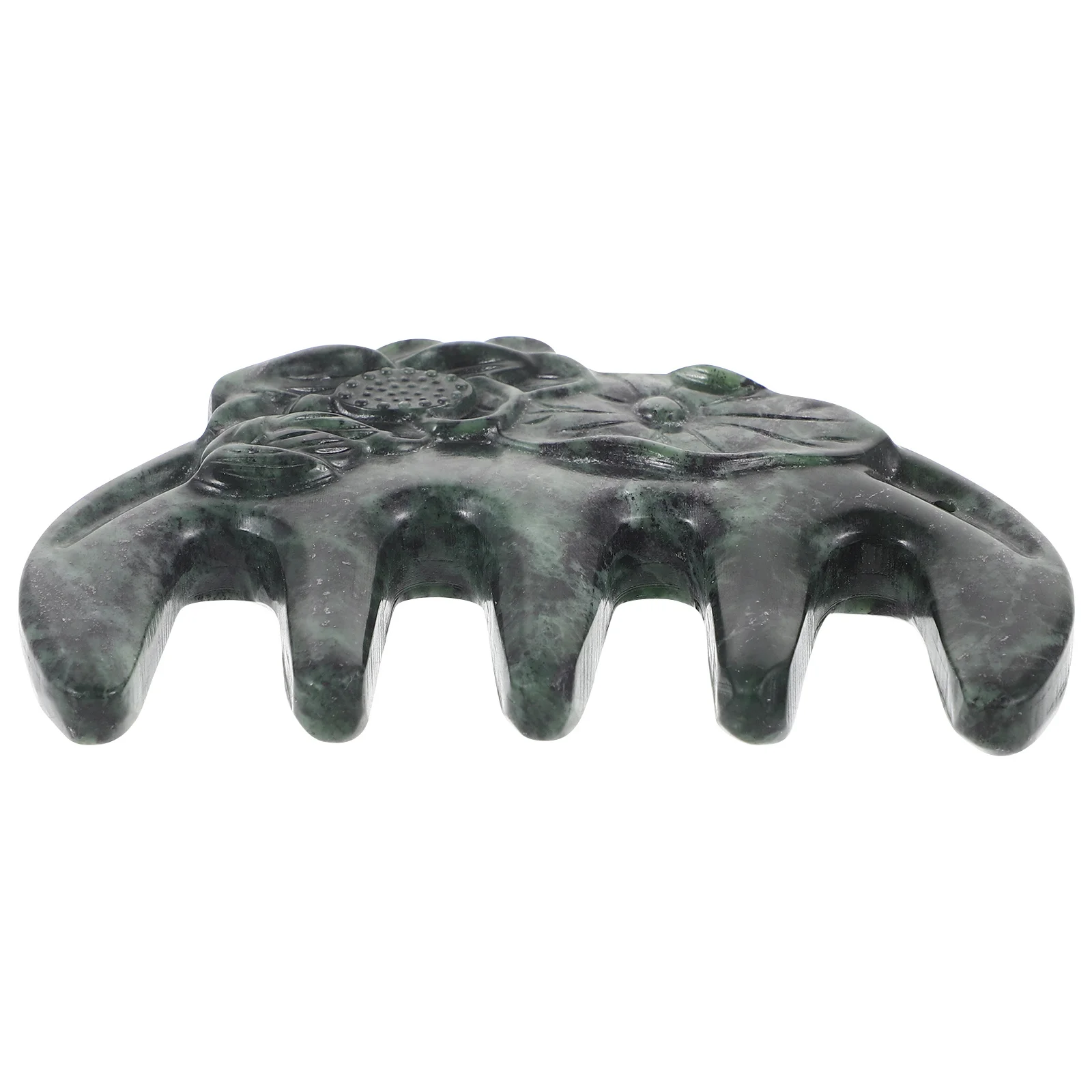 

Wide Tooth Jade Massage Comb Natural Stone Hair Scalp Massager GuaSha Scraping Tool for Circulation and Stress Relief