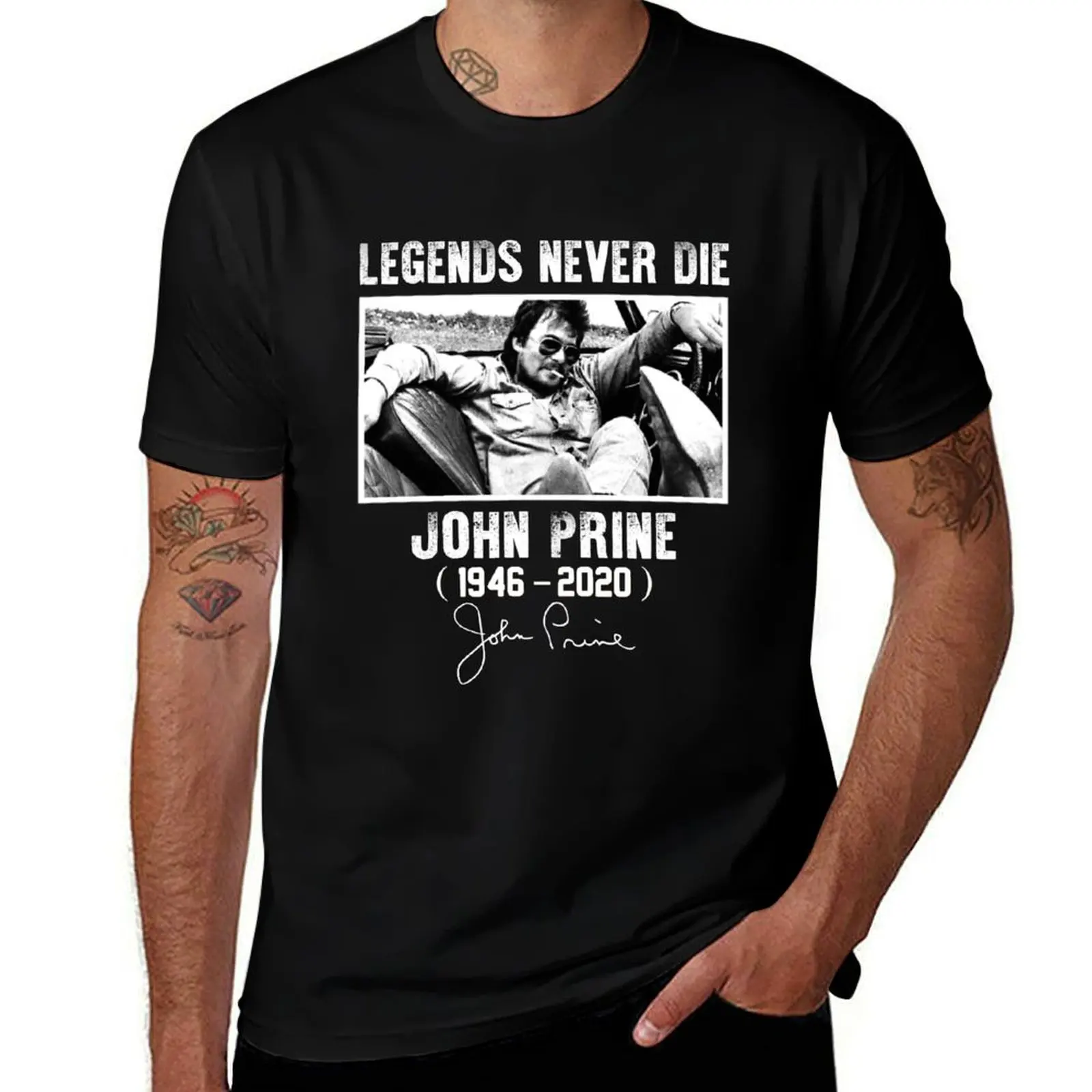 Classic John Prine Signature Legends Never Die T-Shirt clothes kawaii clothes mens t shirts casual stylish