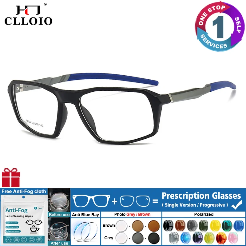 AliExpress CLLOIO Men Ultralight Large Frame Sporty Glasses Photochromic Cycling Myopia Sunglasses Simple Running Prescription Eyeglasses