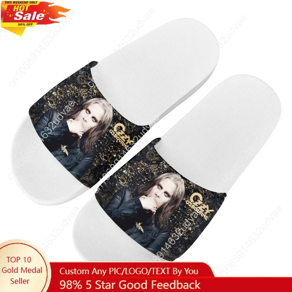 

Ozzy Osbourne Rock Singer Slippers Man Woman Boy Girl Tailor Made Slides Sandals Photo Customized Bath Shoes Water Shoe White