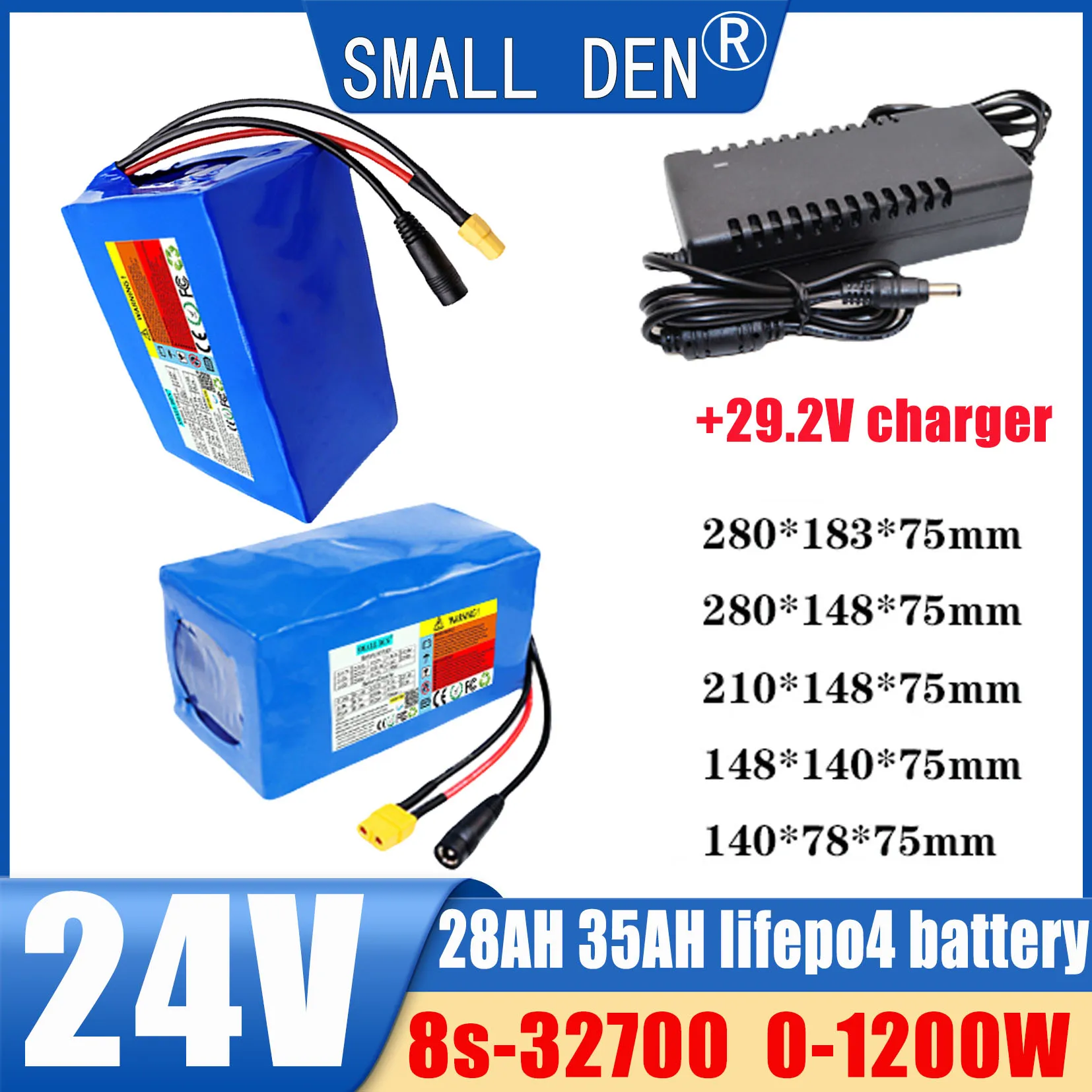 

24V 14ah 21ah 28ah 35ah lifepo4 battery pack 0-1200W 32700, with BMS rechargeable battery+29.2V charger