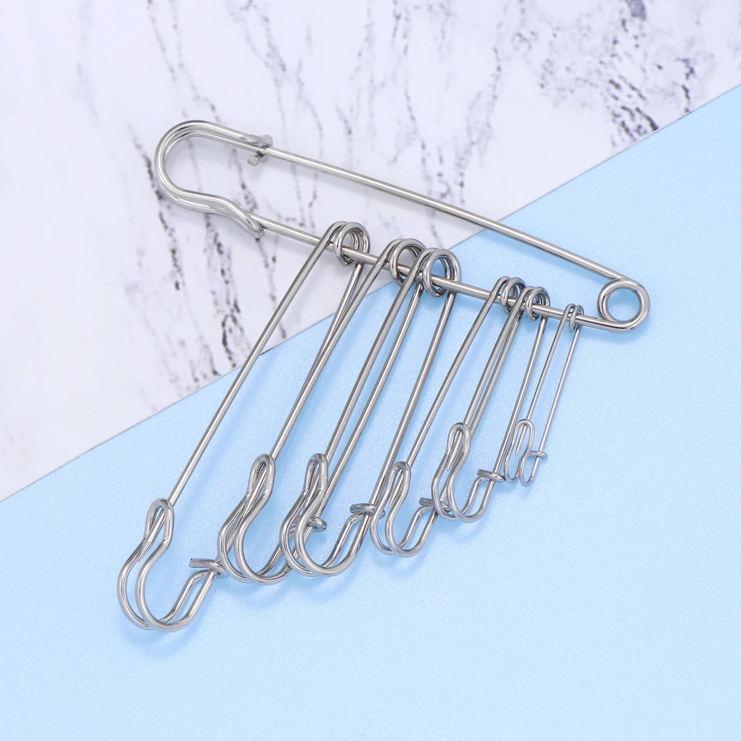 20Pcs 50mm Metal Safety Pins Silver/Gold/Black Large Safety Pin DIY Craft Sewing Tools Wedding Brooch Apparel Accessories