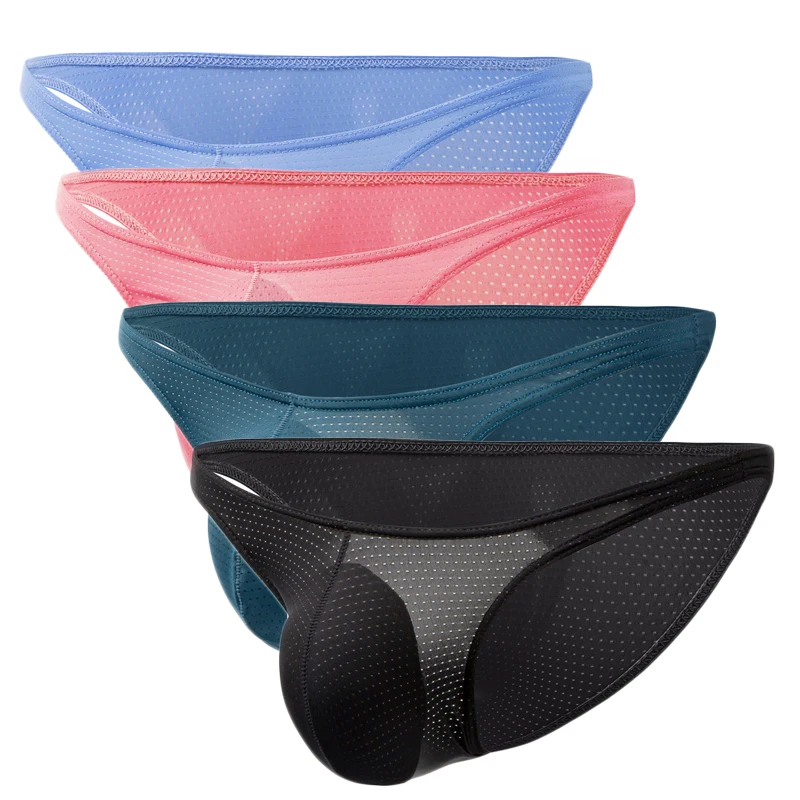 8PCS Sexy Men Nylon Briefs Summer Breathable Underwear U Convex Low Waist Men's Underwear Briefs Slip Underpants Calzoncillos