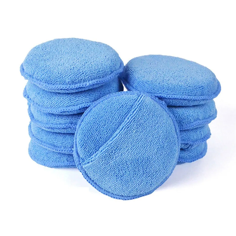 2pcs Car Polishing Waxing Sponges Pad Microfiber Wax Towel Ultra-Soft Polishing Waxing Pocket Auto Care Polish Foam Sponge