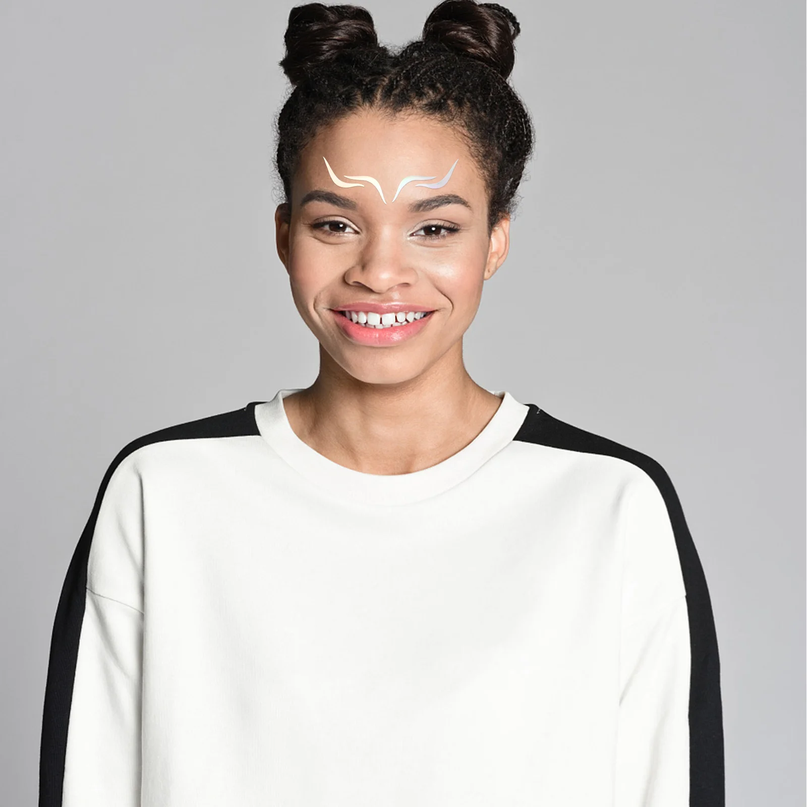 6Pcs Temporary Face Tattoos Eye Makeup Stickers Eyebrow Eyeliner Decals Halloween Carnival Cosplay Festival Face Decals