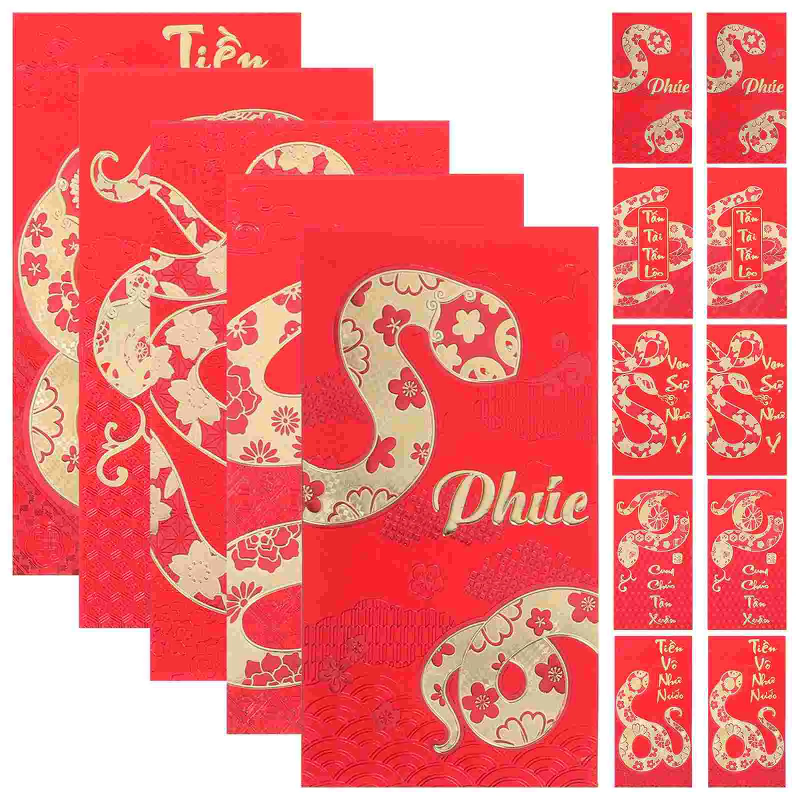 30 Pcs Year of The Snake Spring Festival Red Envelope Money Packet 2025 New Packets Year's Bag Paper Luck Pouches