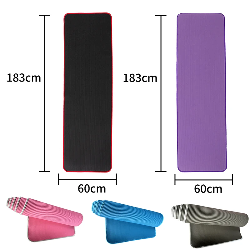 

NBR Fitness Sports Beginner Yoga Mat Men And Women Non-Slip Solid Color Yoga Exercise Mat Fitness Supplies