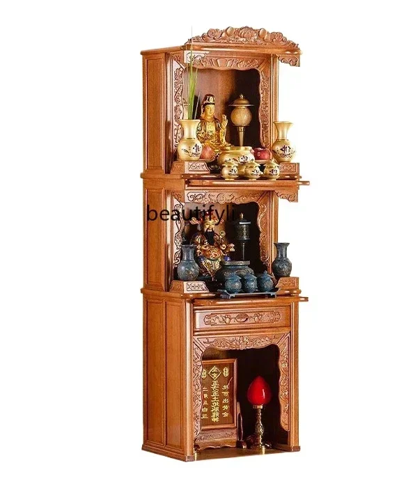 

New Arrivals All solid wood shrine stand cabinet household offering Buddhist cabinet Buddhist shrine rosewood