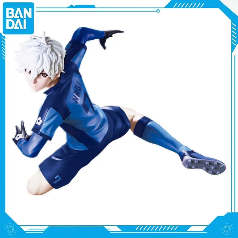 Bandai Genuine TV Anime Blue Prison Nagijo Shirou Blue Rock Uniform PVC 16cm Figure Ornament Model Toy Gift Doll Collection