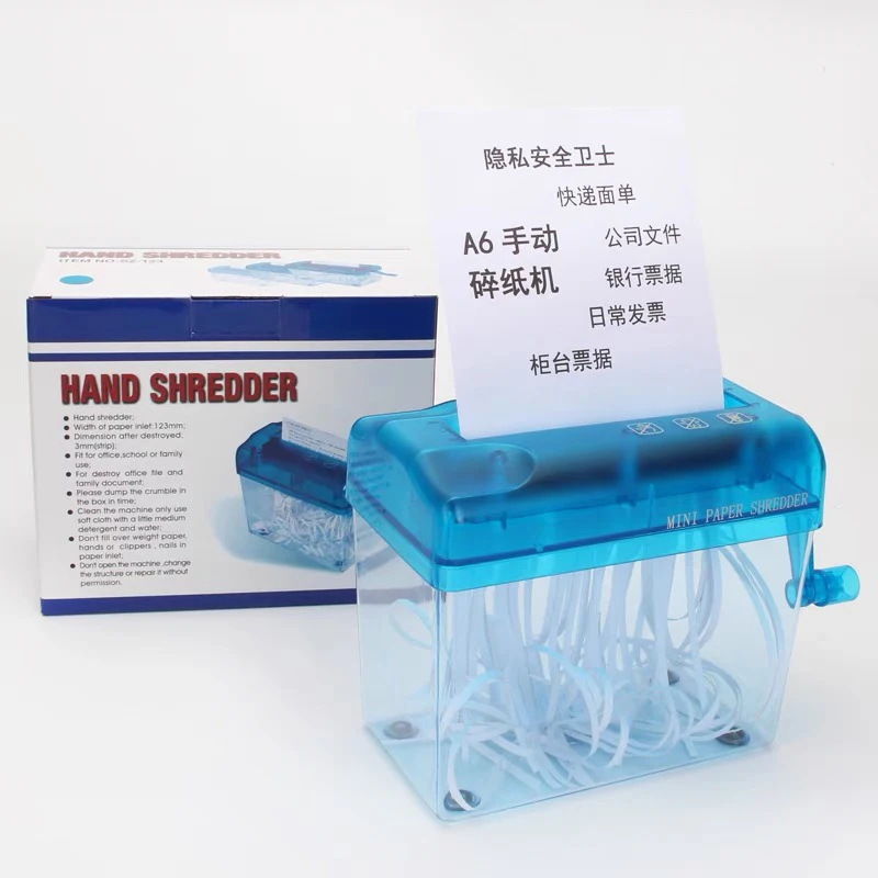 Portable A6 Mini Manual Shredder Shredder Destroys Paper Documents Manual Straight Cutting Machine