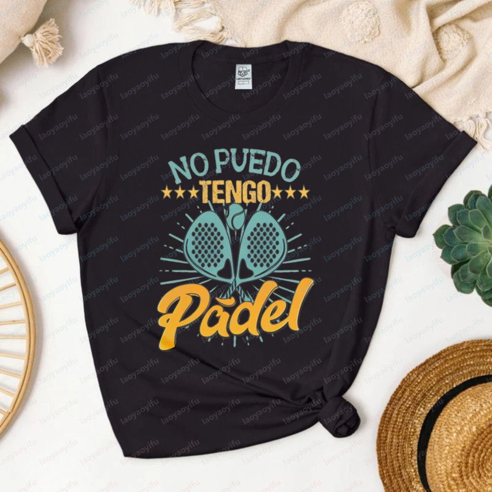 Padel Sport Print Tee Racket Sport Lover Casual Cotton Shirt Summer Outdoor Activity Fashion Trendy Graphic Men's Women Tops