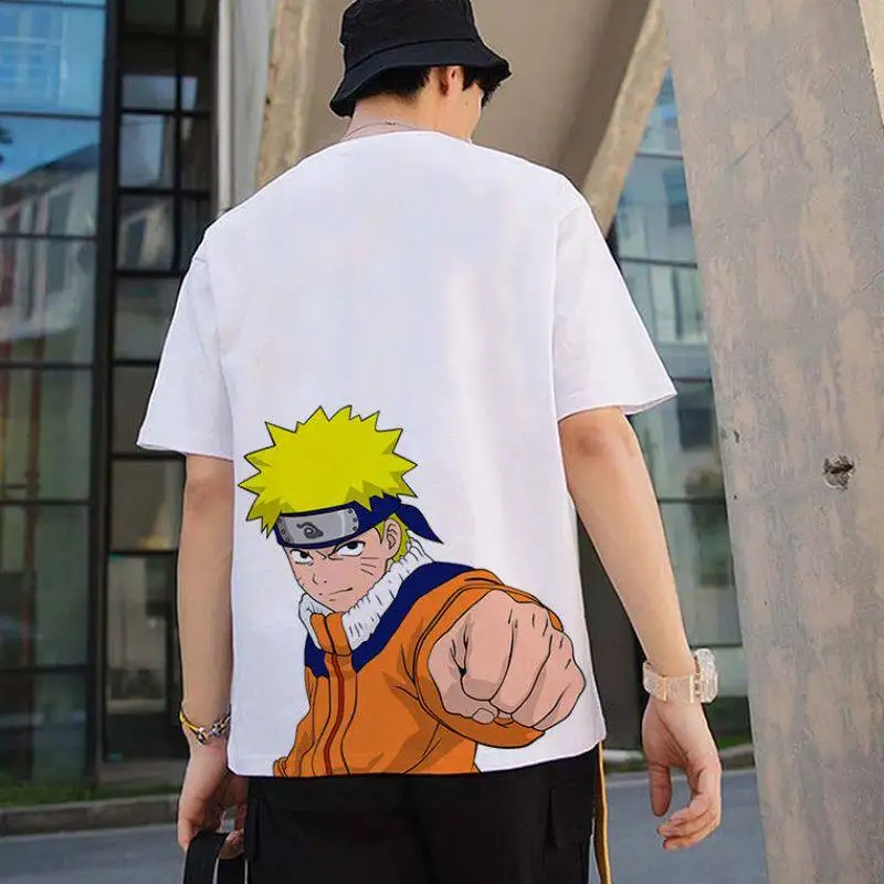 

Naruto T-shirt Male Summer Anime Merchandise One Piece Luffy Loose Student Quick Dry Short Sleeve Top Autumn Clothes