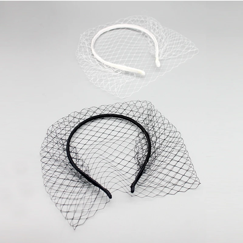 Masked Mesh Hair Hoops French Elegant Mysterious Headdress Wedding Dress Headwear Celebrity Evening Party Hair Clips Immortal