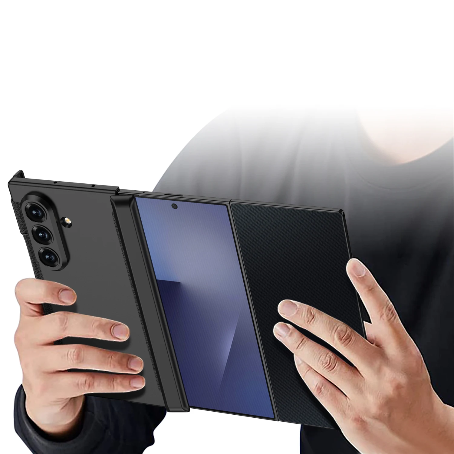 

For Samsung Galaxy Z TriFold Case Fashion Solid Design With Film Protector Mobile Phone Cover