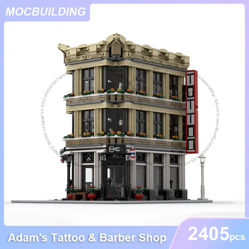 

﻿ Adam's Tattoo & Barber Shop MOC Modular Building Blocks DIY Assemble Bricks Architecture Model Display Toys Gifts 2405PCS