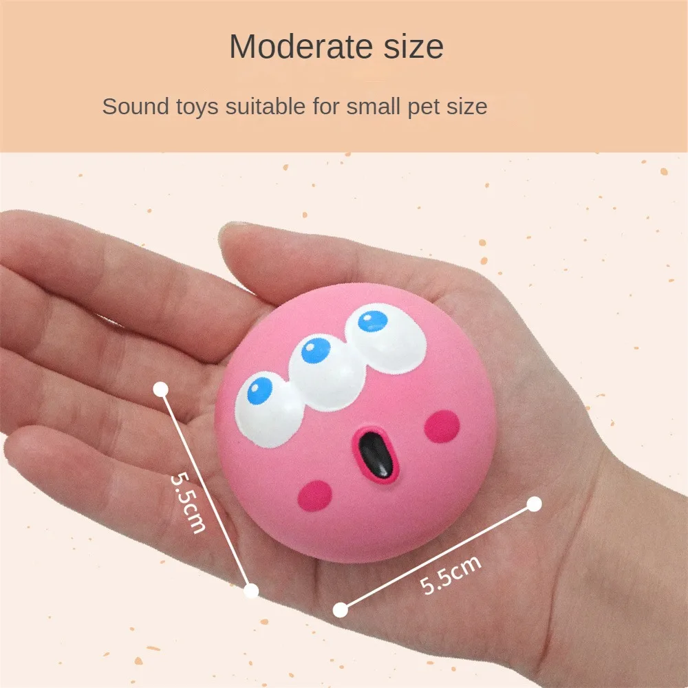 Dog Toy Ball Bright Color Chew Toys Soft Squeak Rubber Balls For Small Dogs Puppy Interactive Fetch Play Training Toys