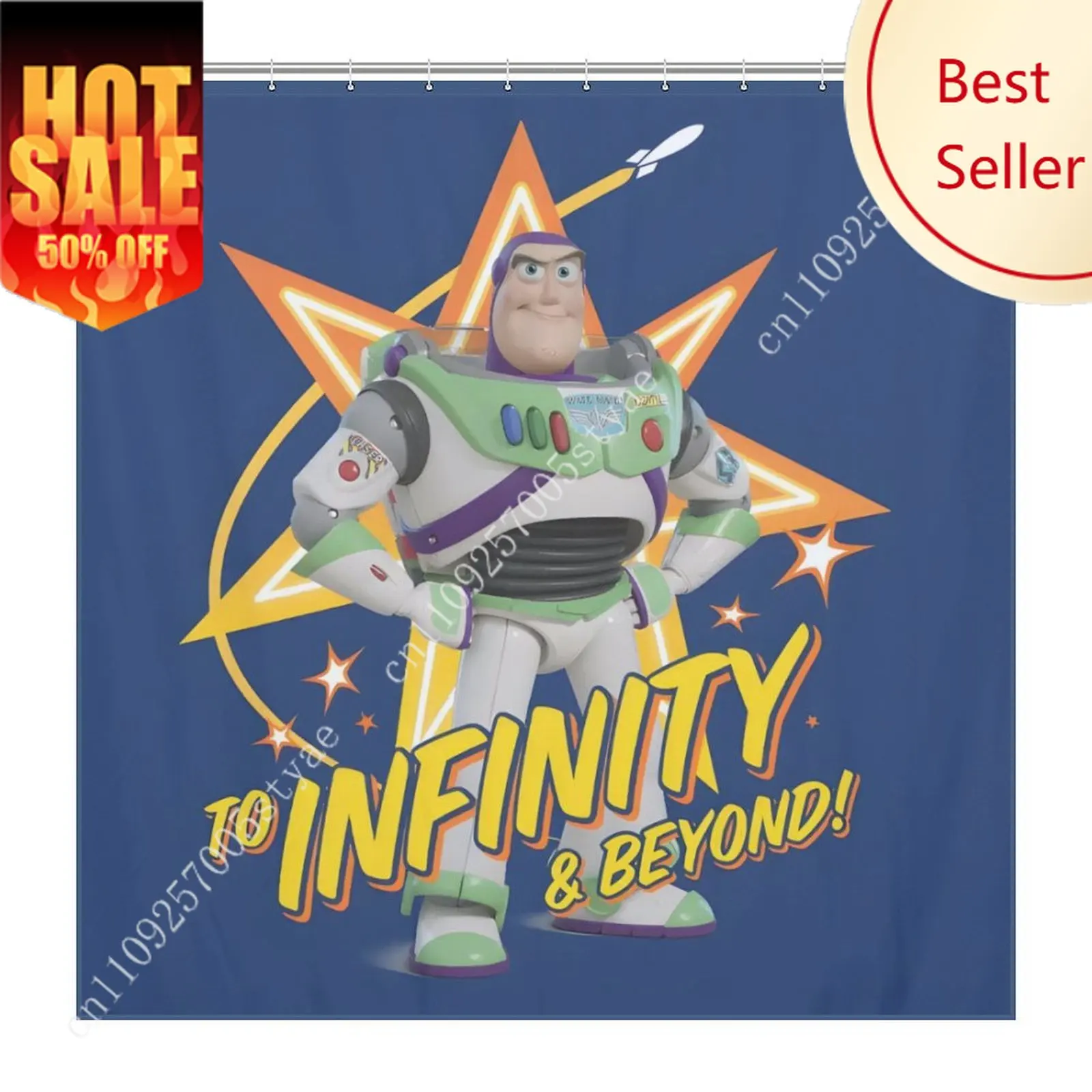 

Buzz Lightyear Shower Curtain 2026 Disney Cartoon Movie Kid Cute Animal Bathroom Home Party Decor Waterproof Custom Bath Curtain