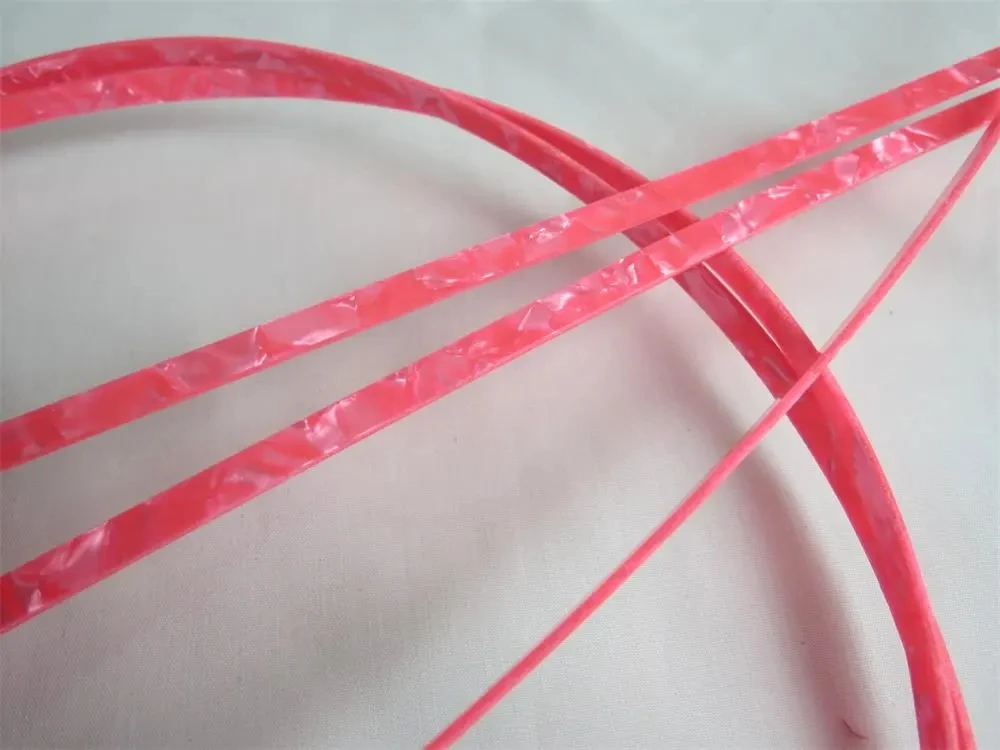 

10pcs Pink color SHELL CELLULOID BINDING,Measures 6mm x 1.5mm thick and 1600mm long