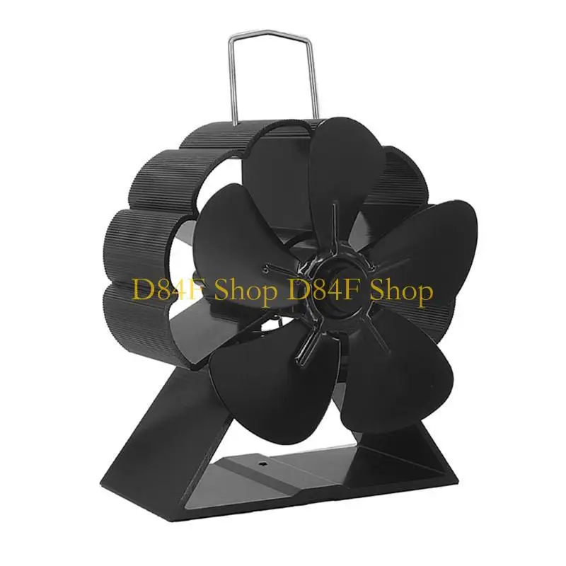 

D84F Stove Fan 5 Blade Fireplace Fan Heat Powered Stove Fan for Wood Stove