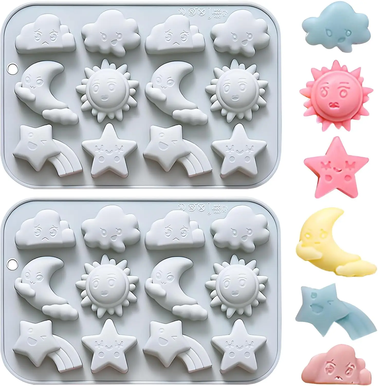 

Силиконовые формы для конфет и помадки, 12 полостей, солнца, луны, облака, съемка звезд, форма для жевательных кубиков льда, карандаши, кондитерских изделий, инструменты для выпечки
