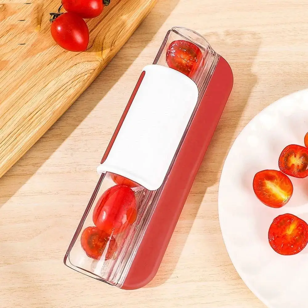 

Multi-Function Anti-slip Handle Tomato Slicer Manual Comfortable Grip Cherry Chopper Safe Easy To Use Grape Splitter Grape