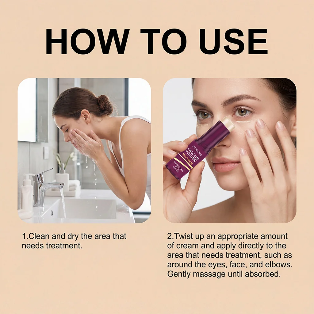 Facial Cream Stick Deeply Hydrating Skin Elasticity Reduce Facial Fine Lines Pre-Makeup Facial Skin Care Products Smooth Skin