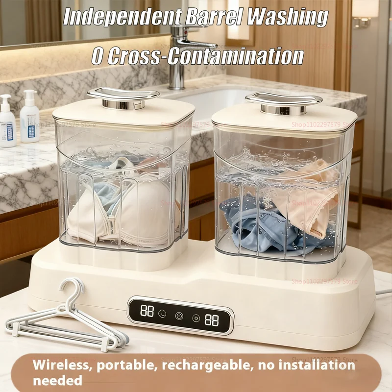 غسالة صغيرة ذات أنبوب مزدوج للجوارب مناسبة لتأجير المهجع المنزلي منظف ملابس محمول وخالي من التركيب