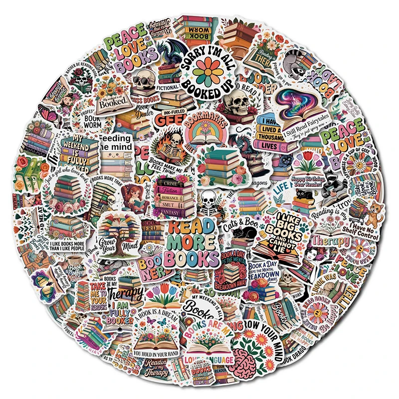 

100PCS Book Graffiti Sticker Book Stationery Decoration Aesthetics Sticker Phone Luggage Water Bottle Helmet Creative Decals Toy