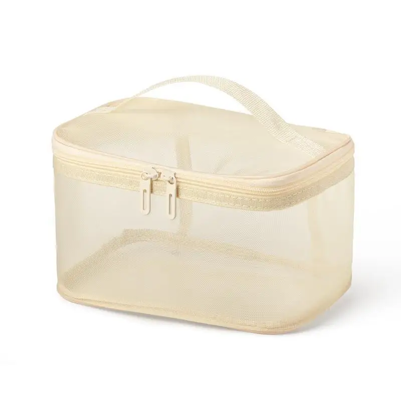 Transparente Netz-Kosmetiktasche mit Großer Kapazität, Einlagige Reise-Make-up- und Hautpflege-Aufbewahrung – Detail 5