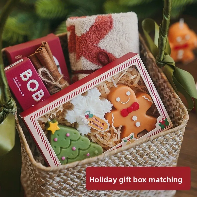 Christmas Gift Box– High-End Niche Scented Candle with Santa & Tree Design