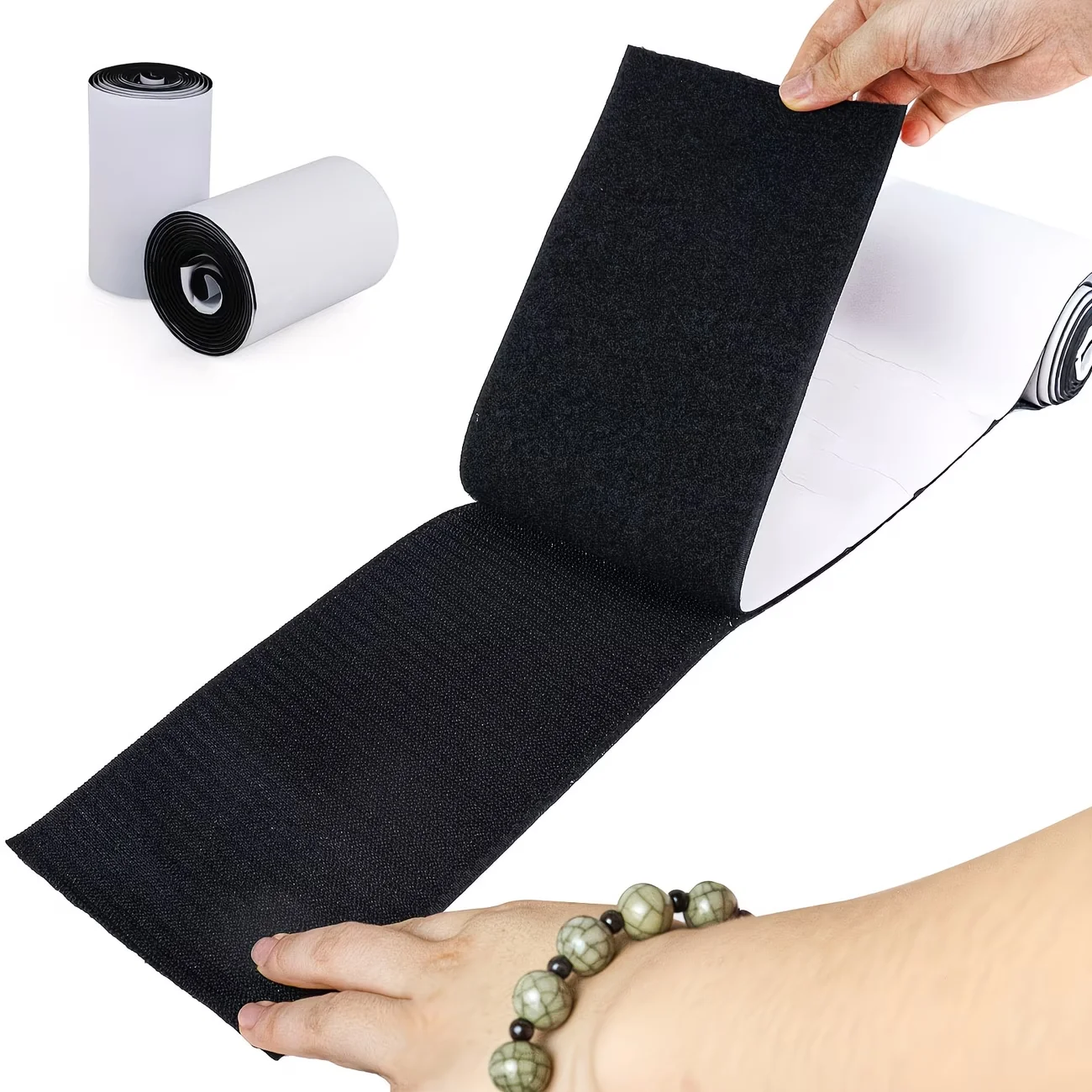 1 Juego de Cintas de Gancho y Bucle para Cojines de Sofá con Adhesivo, Tiras de Nylon Resistentes para el Hogar, Oficina, Escuela, Coche, Manualidades y Organización