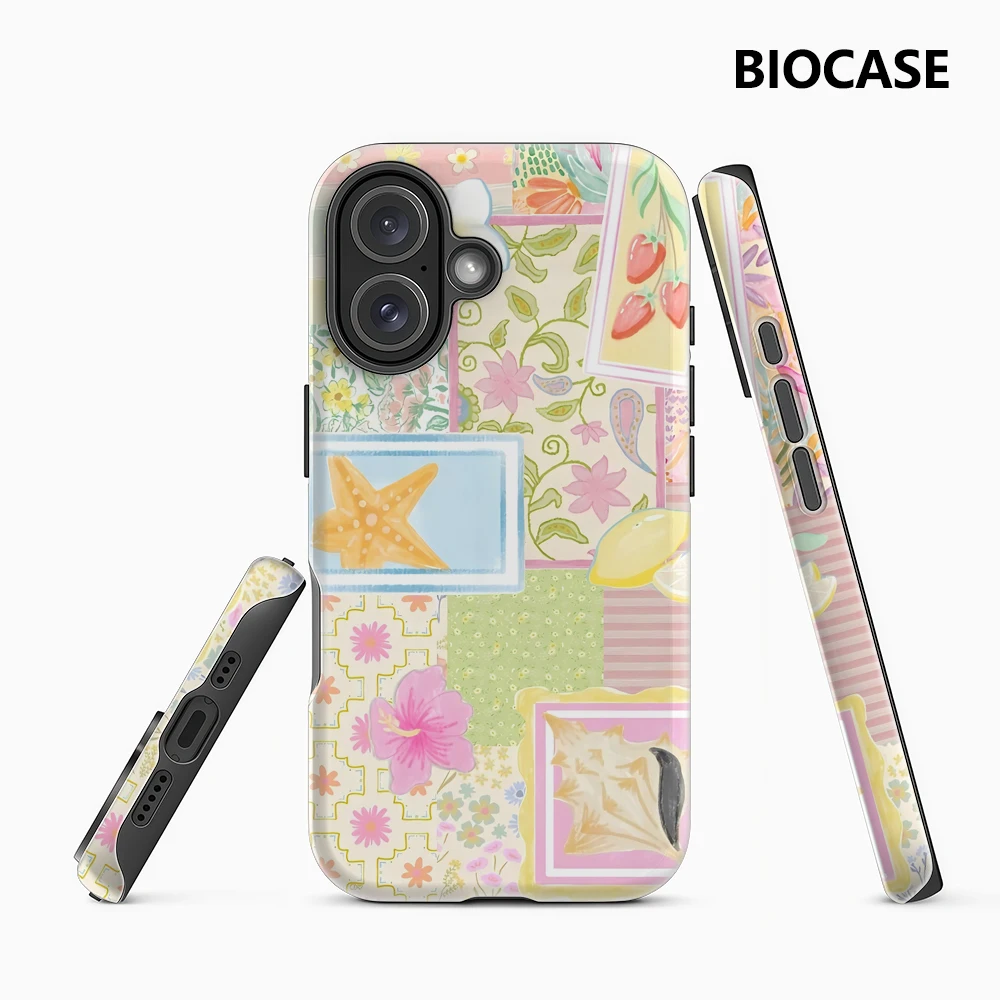 Pastell-Collage iPhone17 Must-Haves Handyhülle Doppelschichtige Rückabdeckung Kompatibel mit iPhone 18 17 16 15 14 13 12 Pro Max Plus