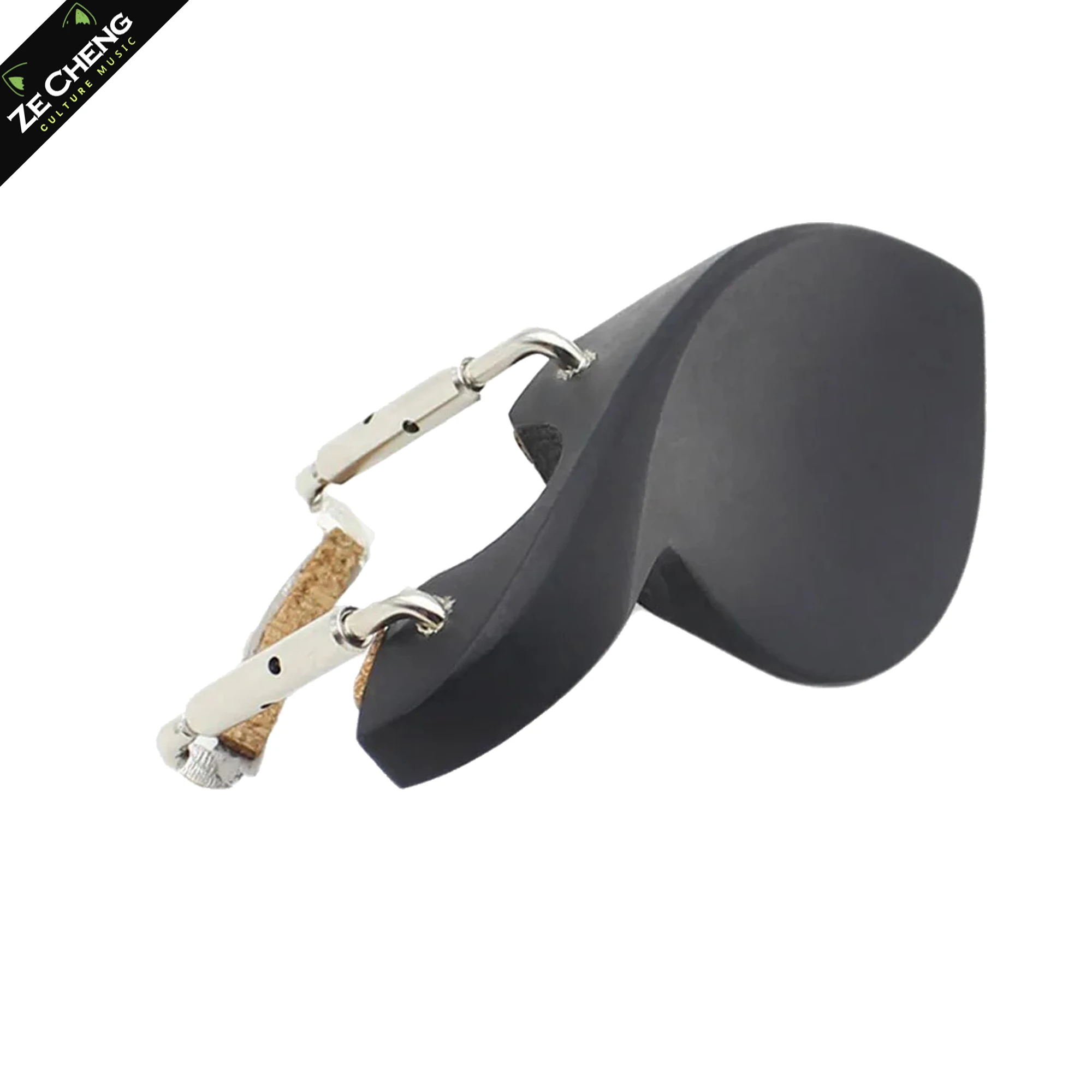 10Pcs Violin Chin Rest Dyed Black Wood with Silver Screws for 1/8 1/4 1/2 3/4 4/4 Violin Parts Accessories
