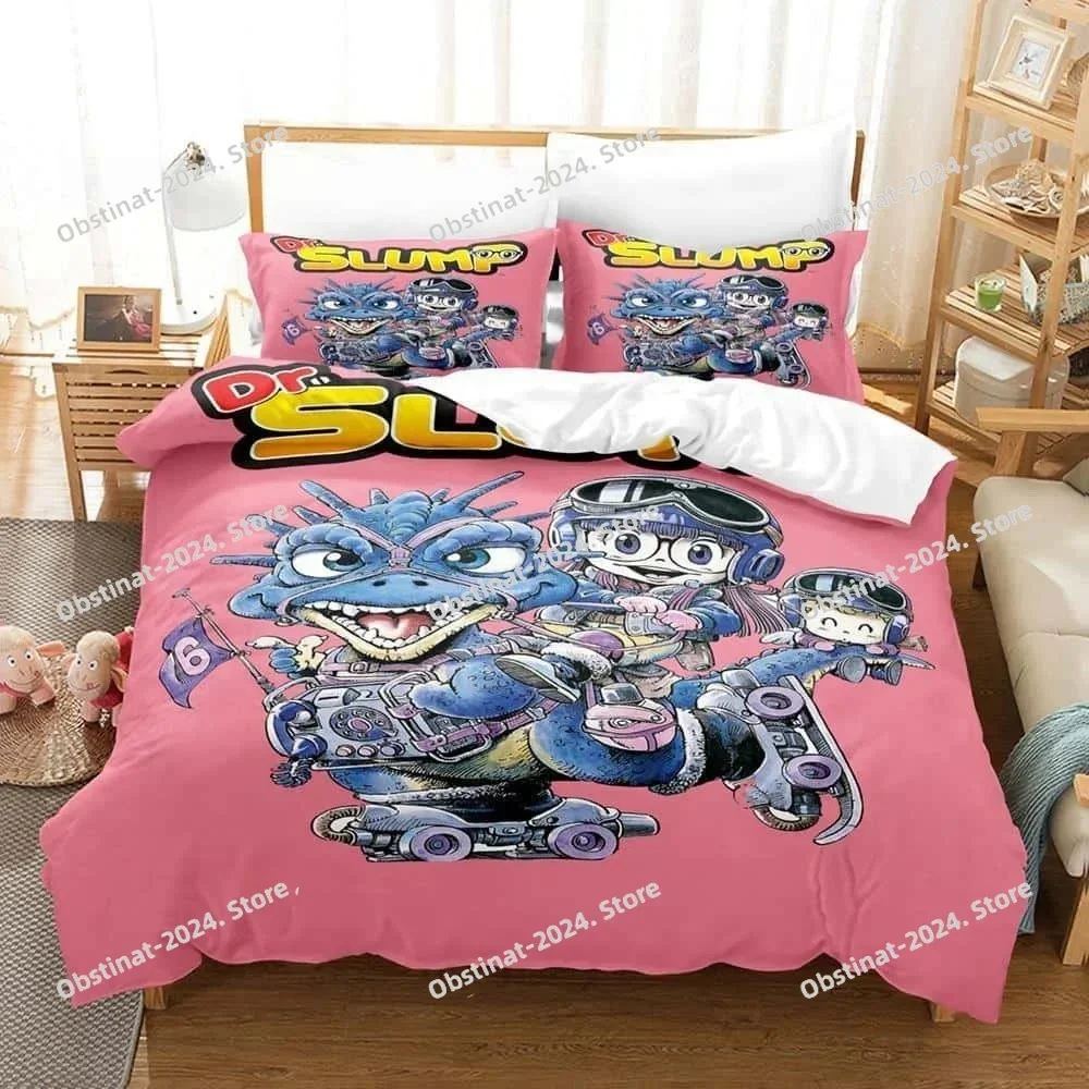 

Cartoon DR S-Slump Arale Anime Bedding Set Printed single Comforter Quilt Duvet Cover Pillow Case 3 Pieces Sets Kids Adult Size