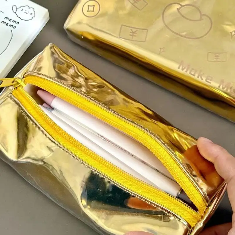 مقلمة محاكاة ذات شريط ذهبي - منظم قرطاسية بتصميم عتيق بسعة كبيرة، حقيبة تخزين متعددة الوظائف مع موضوع ثقافي #5