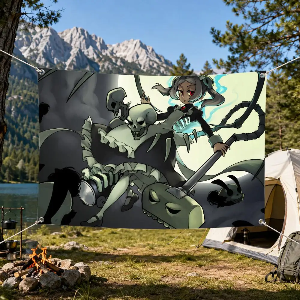 Video Game S-Skullgirls Flags Aesthetic Wall Tapestry Printed Wall Hanging Living Room Party Outdoor Decor