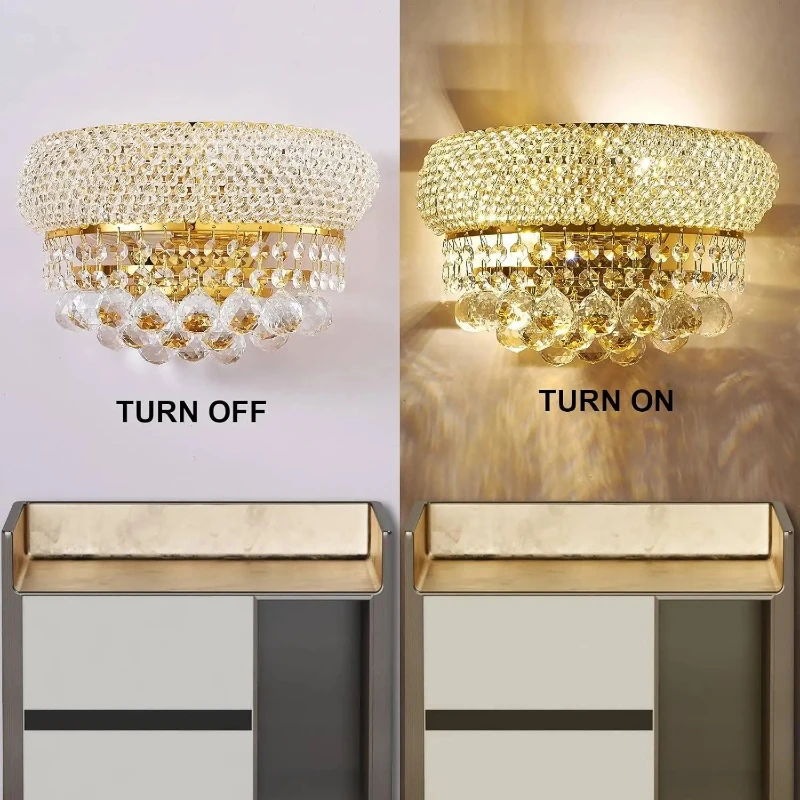 الشمال ضوء فاخر كريستال الجدار مصباح الآن مصمم بسيط غرفة نوم غرفة المعيشة ضوء الممر تركيبة إضاءة الزخرفية