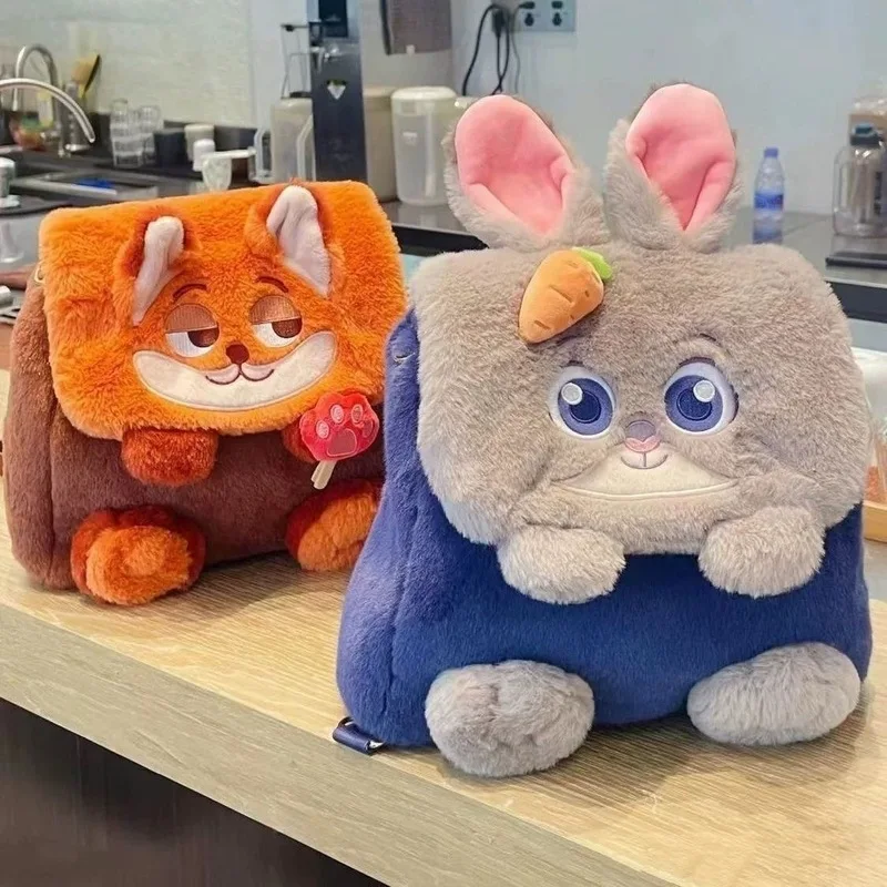 Nuovo Zootopia Simpatico cartone animato Judy Hopps Nick Wilde Zaino in peluche Borsa a tracolla Borsa a tracolla singola Flip Top Kawaii Festival Gift
