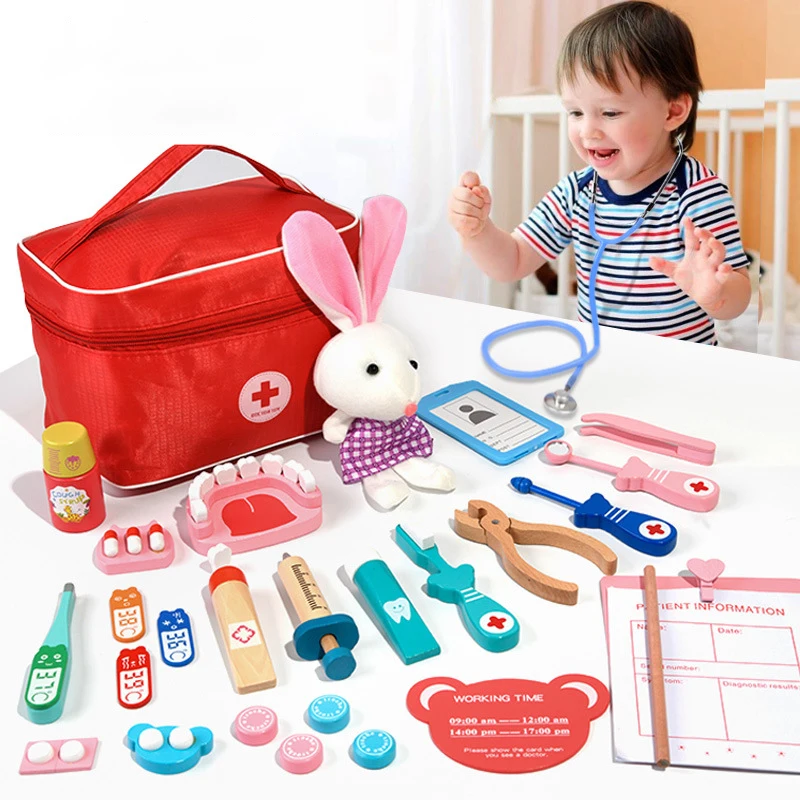 

Brain-Training Toy for Kid Doctor Toys Medical Suitcase Dental Check-Ups Hospital Nurse Pretend Play Children Game Creative New