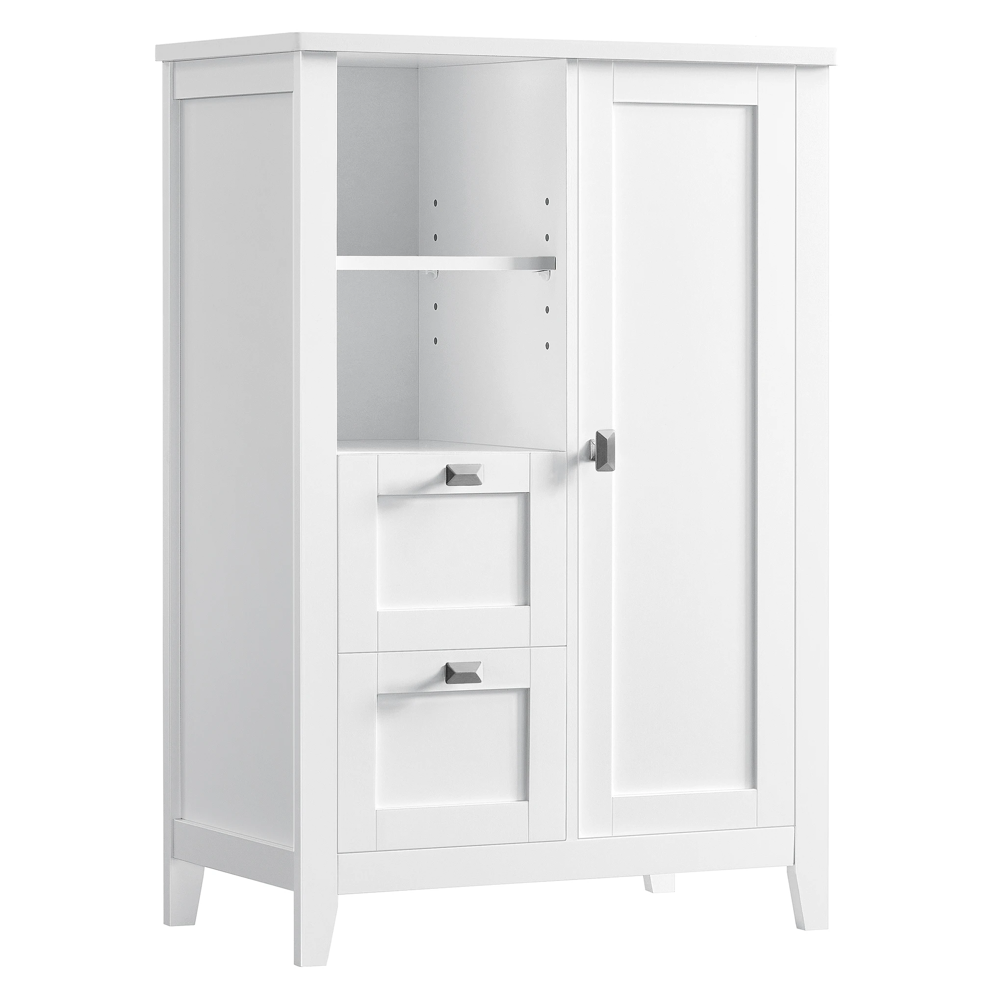 VASAGLE Bathroom Floor Storage Cabinet, Bathroom Cabinet Freestanding, Kitchen Cabinet, with Open Compartment, 2 Drawers