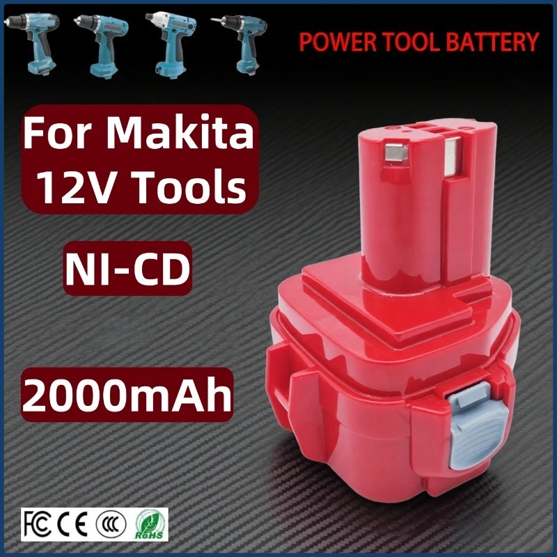 ✅ 🔸 Batería de repuesto para herramientas eléctricas Ni-CD de 12V y 2000mAh, compatible con las herramientas eléctricas Makita PA12 1223 1235 6270D 6271D 1220 1201 1233S